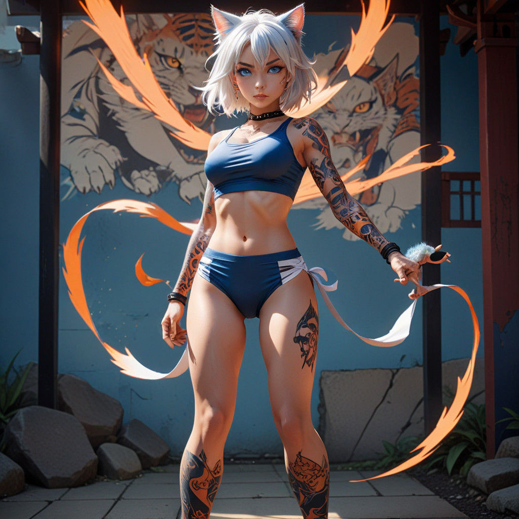 Anime-Style Martial Arts Training in Vibrant Colors