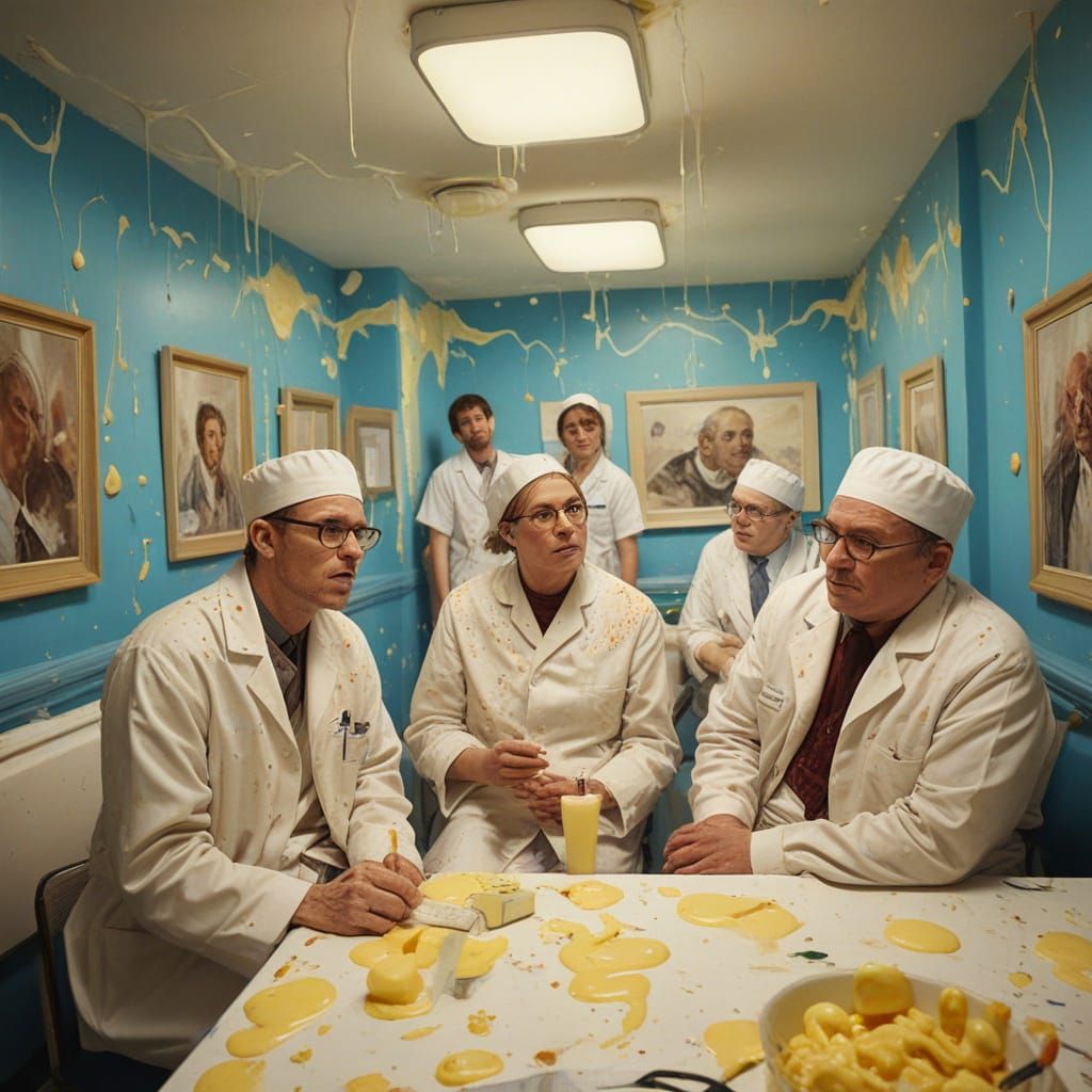 Surreal Mayonnaise Clinic in Abstract Expressionism Style