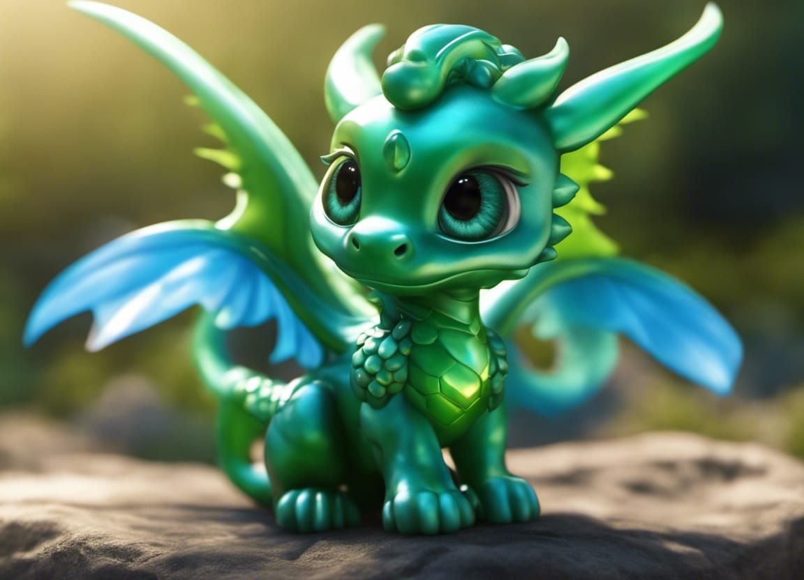Baby winged jade dragon