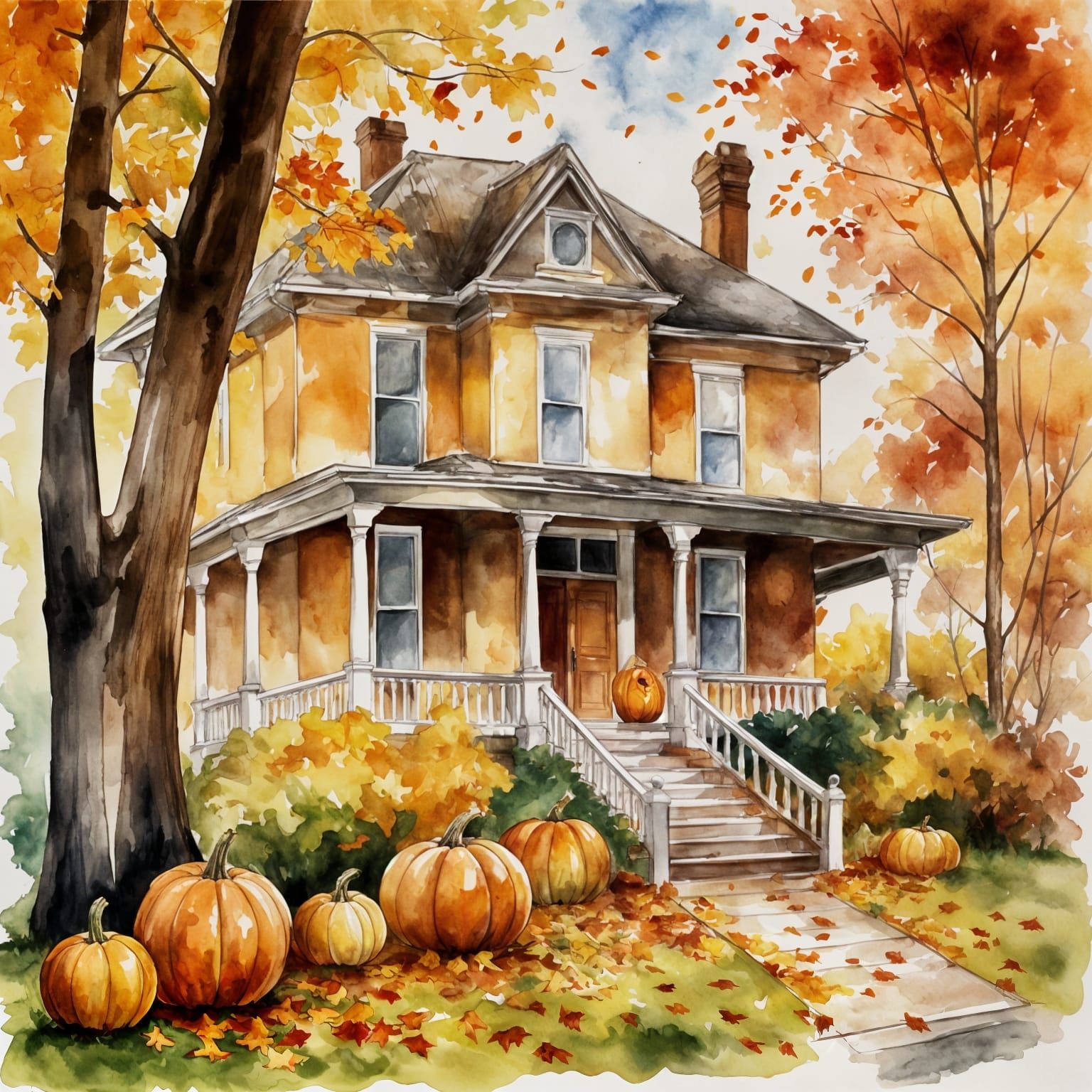 Victorian House in Autumnal Splendor