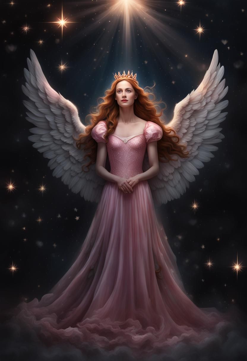 Photo Realistic Angel of Love in Rose Quartz Temple