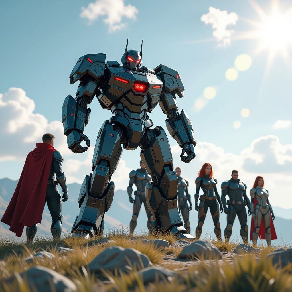 Marvel Heroes Gathered: Cinematic Sci-Fi Mech