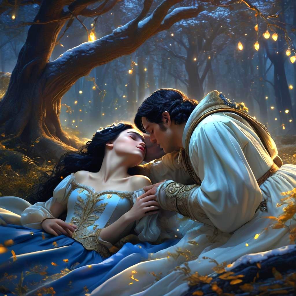 Snow White Kissed Awake: Fantasy Concept Art