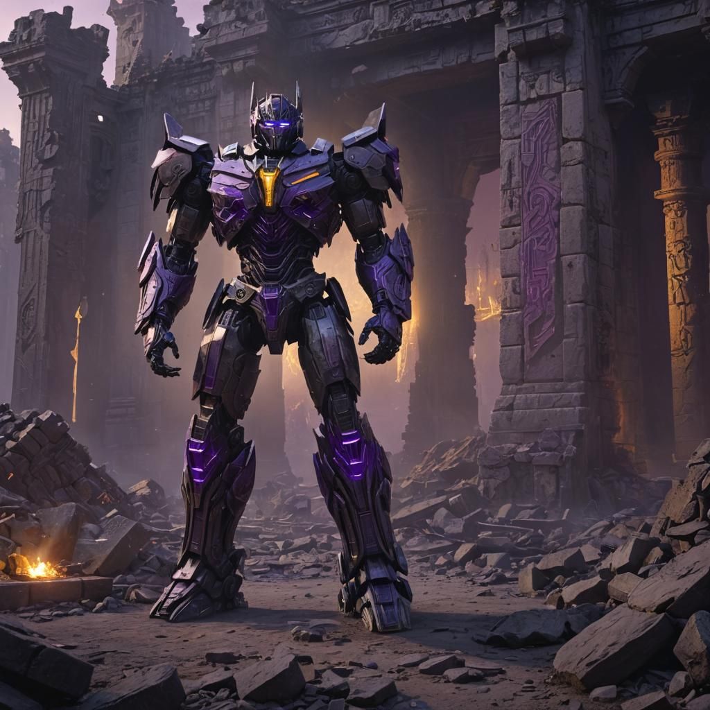 Transformer in Mystical Ruins: Dark Fantasy Art