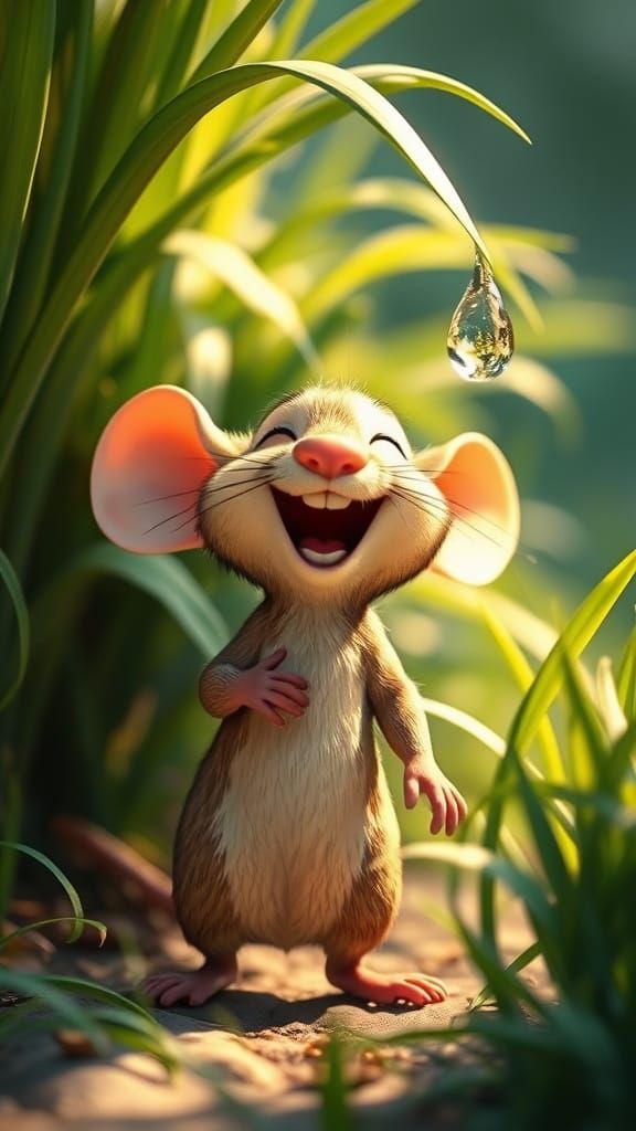 Joyful Mouse Captured in Cinematic Film Still