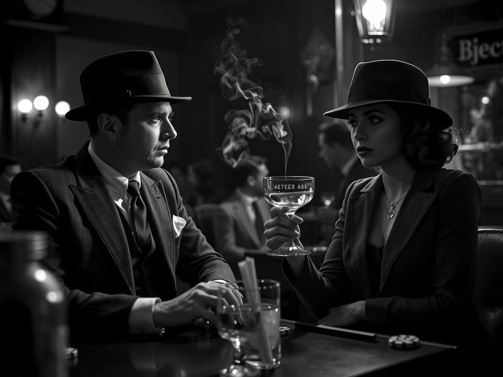 Gangster Meeting in Film Noir Style