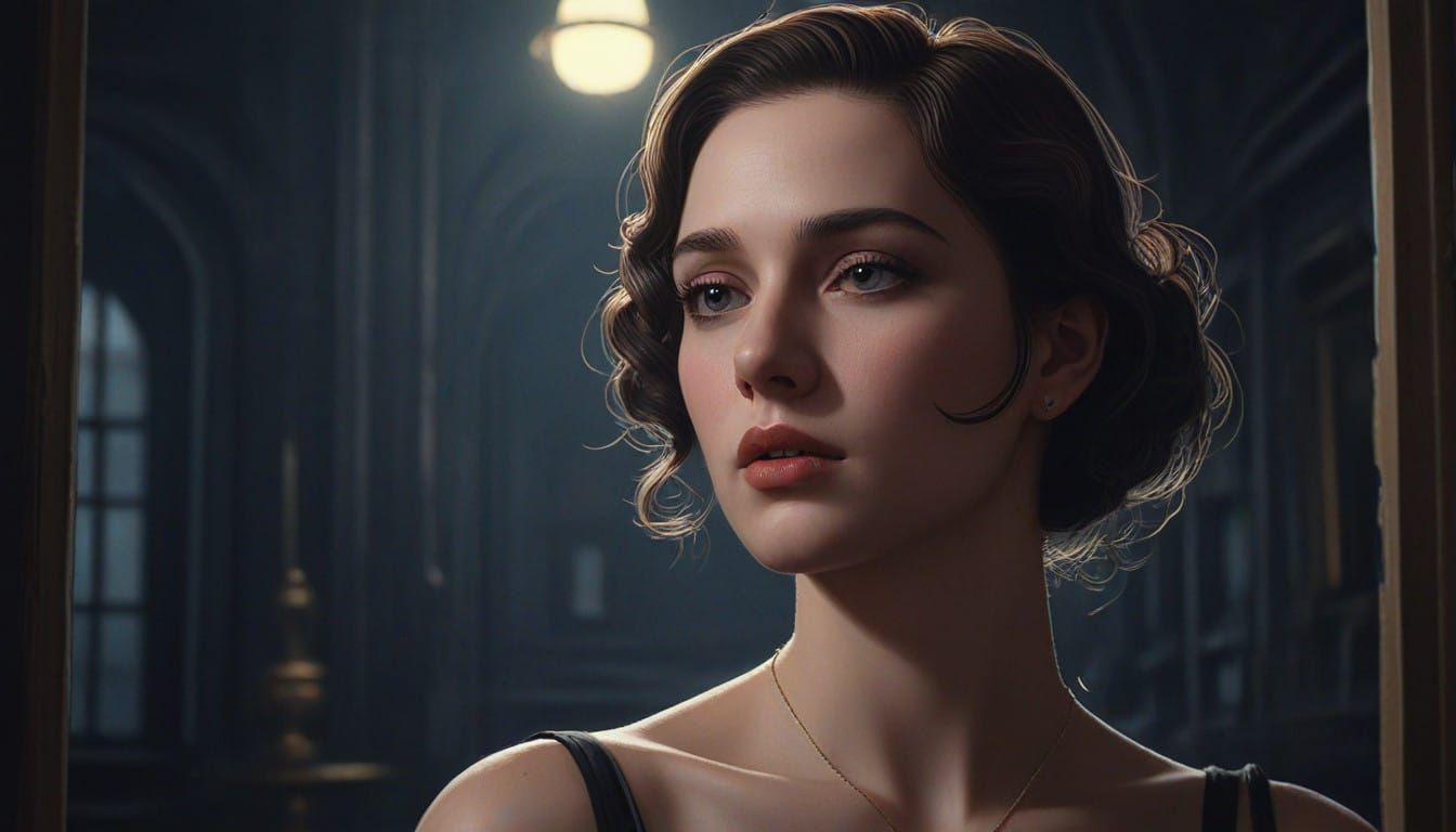 Gothic Beauty of Perfection in 1920s Elegance