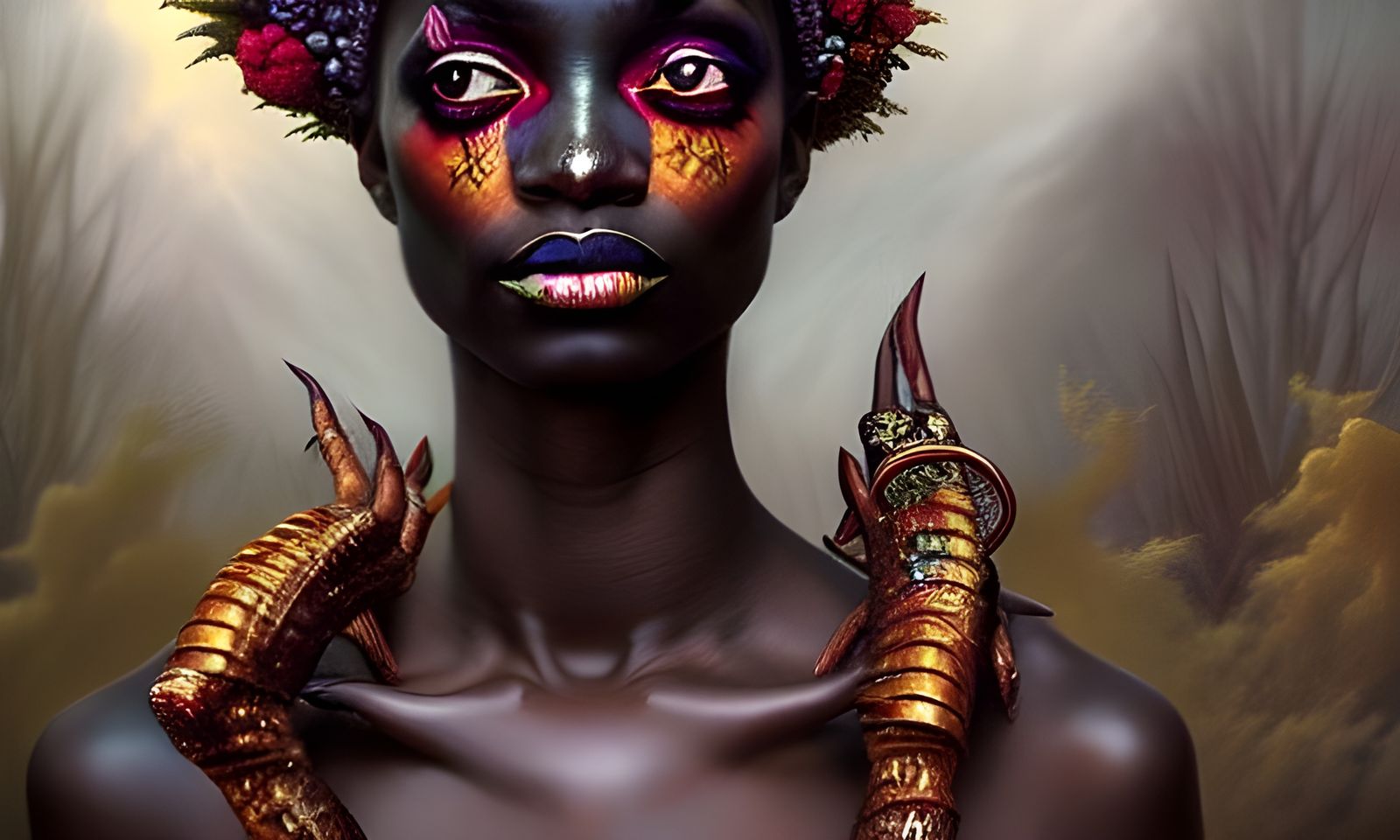 Voodoo Priestess: Hyperrealistic Detailed Matte Painting