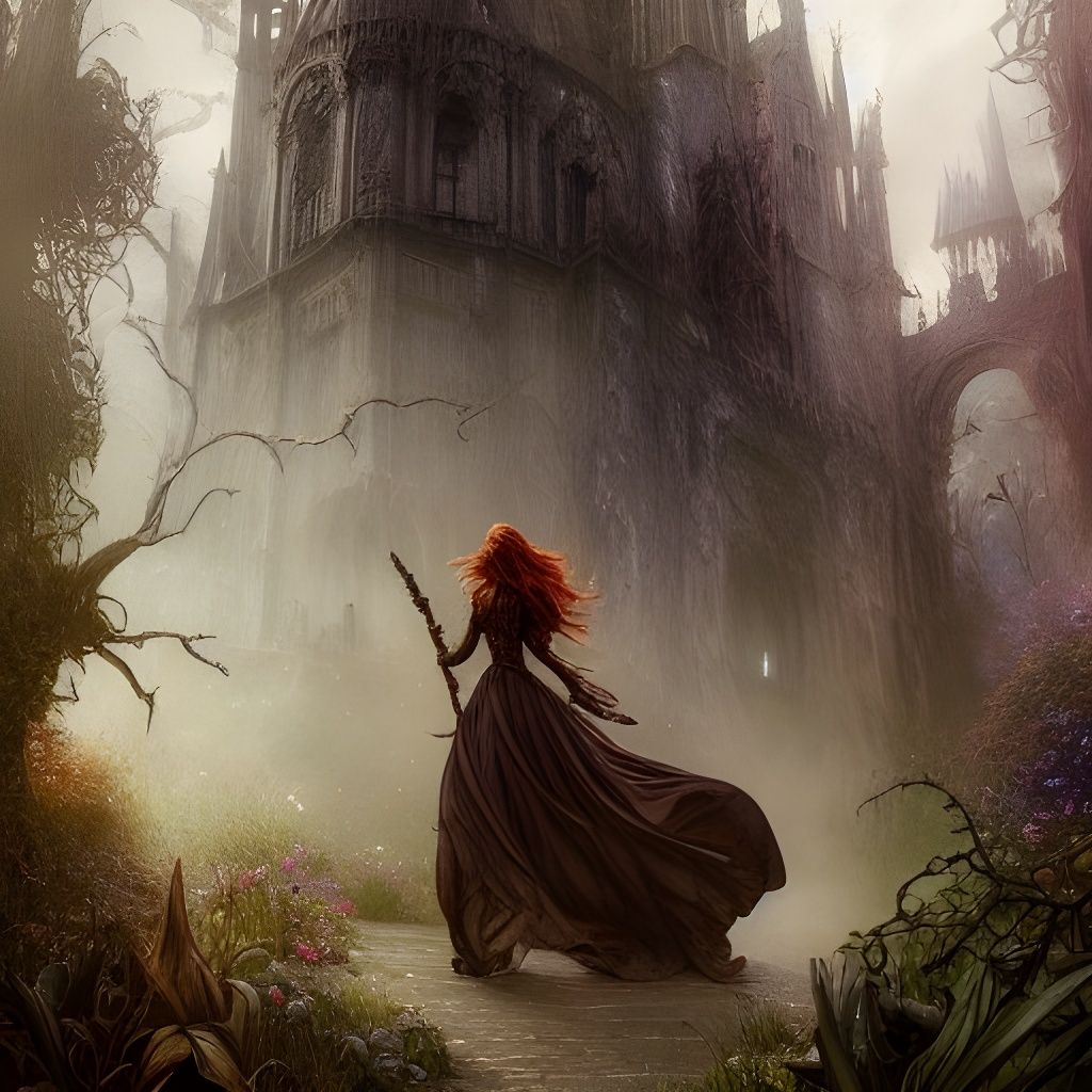 Magical Witch in Hyperdetailed Fantasy Realm