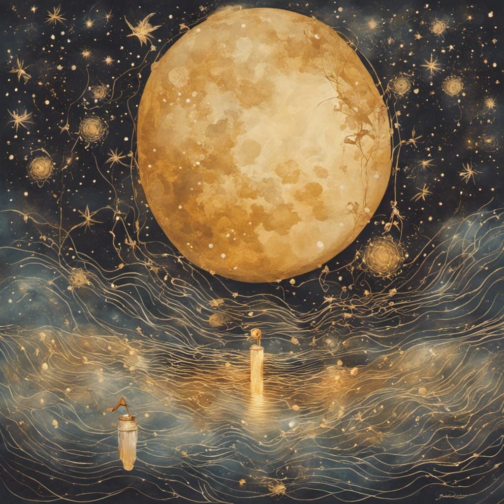 Honeyed Wound Under Moonlight: Fantasy Concept Art