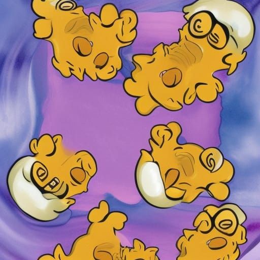 Garfield as Gouache Impressionist Painting