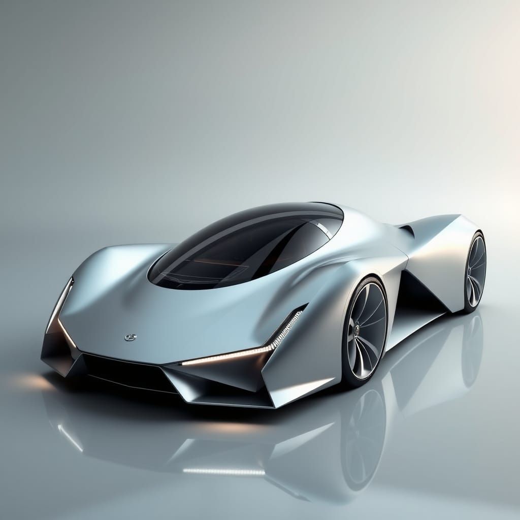 Futuristic Concept Car in Minimalist Style