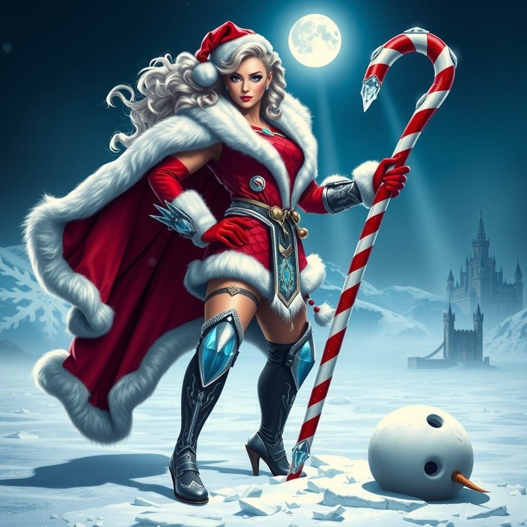 Mrs. Claus as a Mortal Kombat fighter