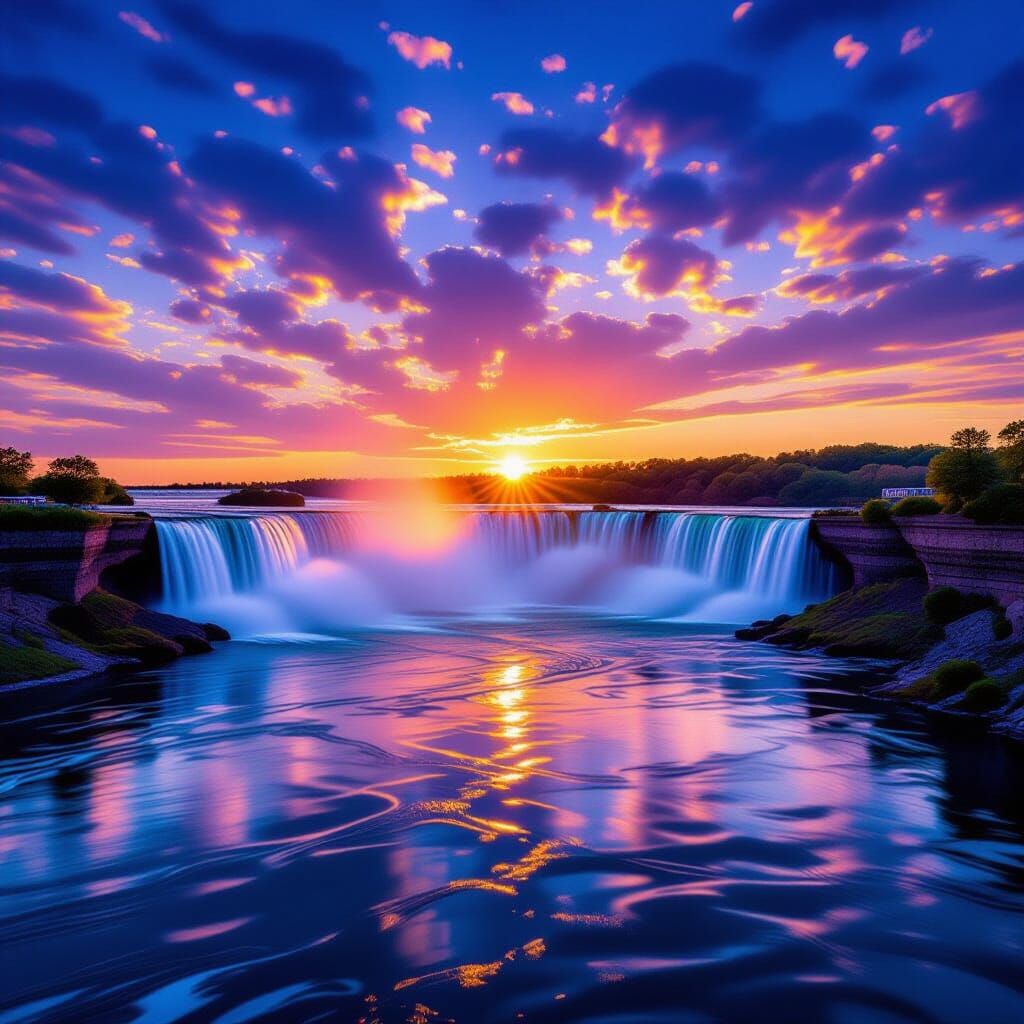 Niagara Falls Sunset Kaleidoscope Art