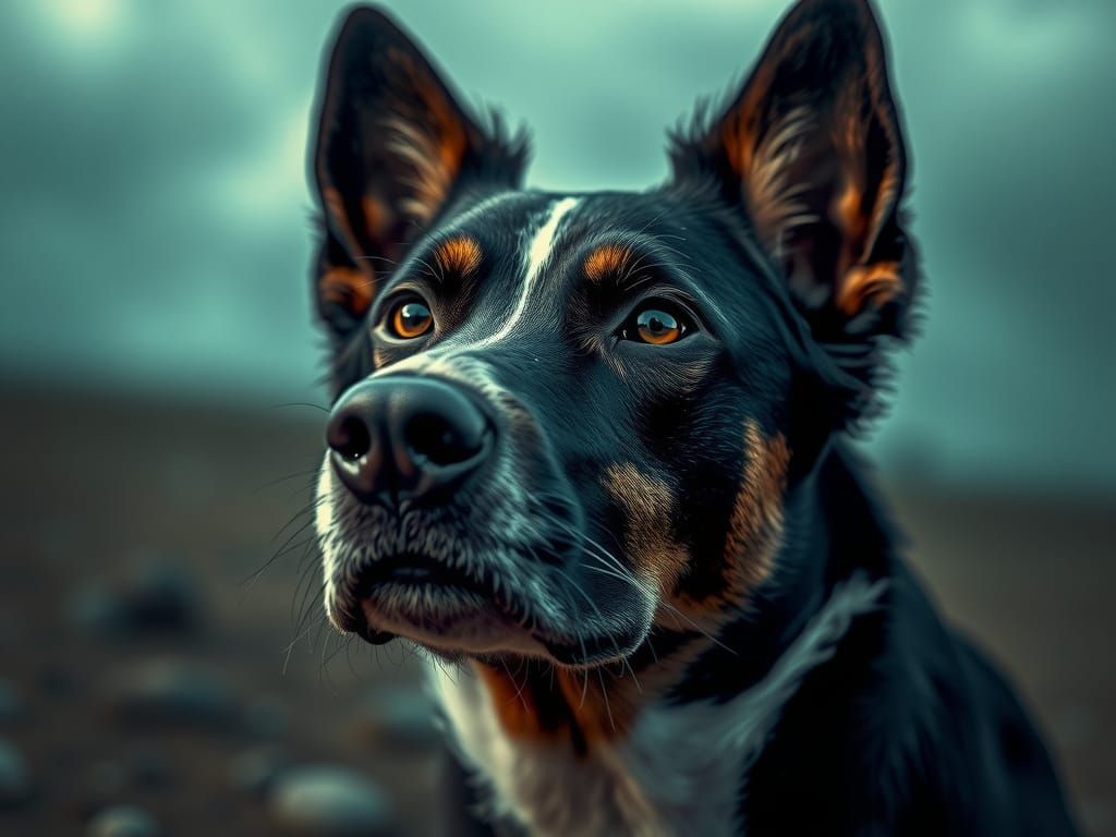 Detailed Canine Portrait in Cinematic Style