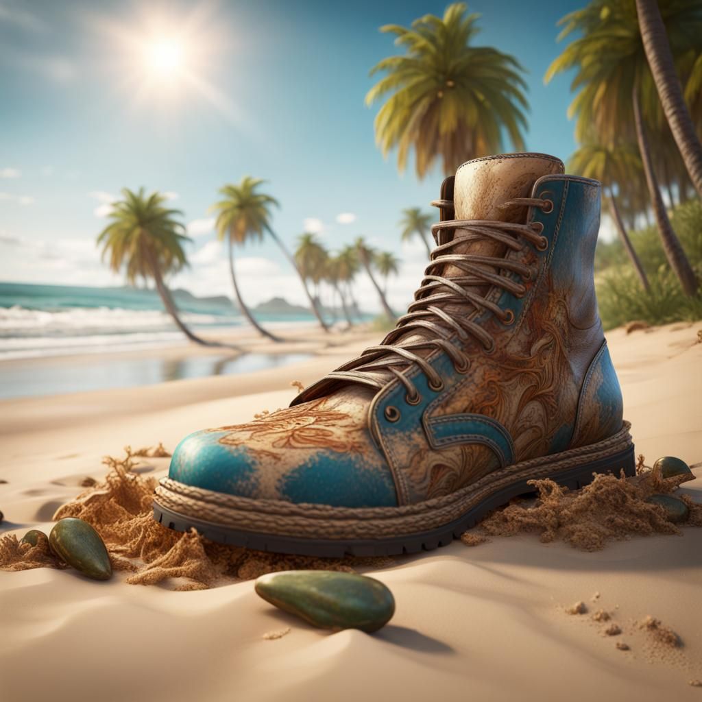 Old Shoe Washed Ashore: Fantastical Matte Painting