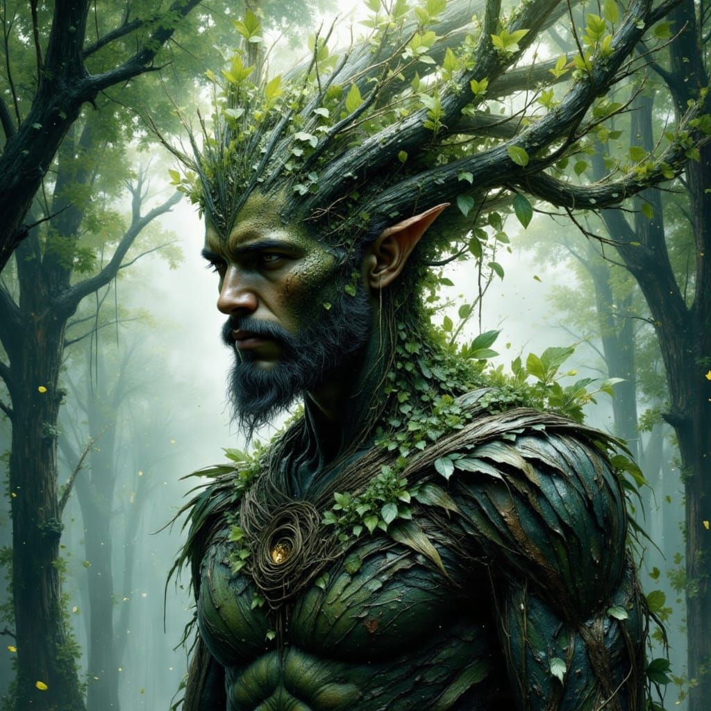 Ancient Tree Spirit in Enchanted Forest