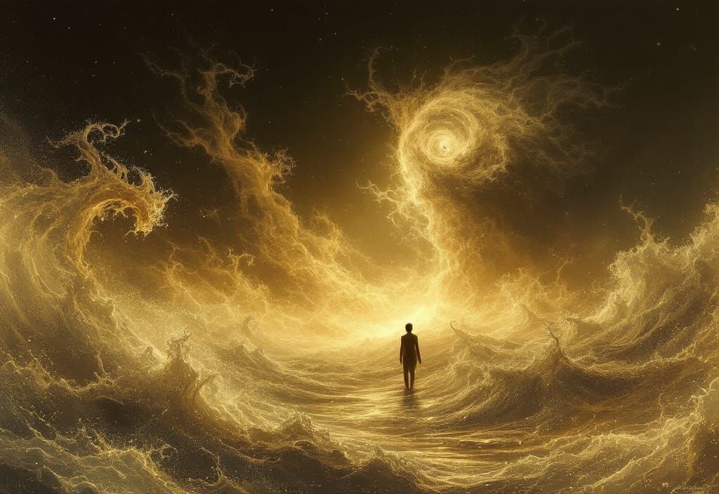 Luminescent Dust Waves in Surreal Style