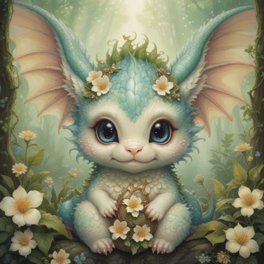 Enchanted Furry Dragon Baby