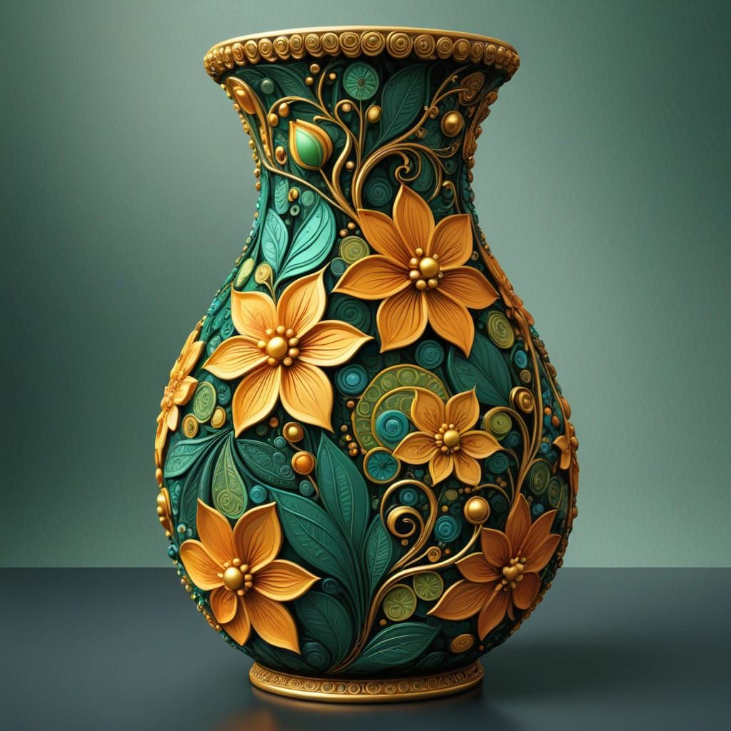 Ethereal Boho Vase in Matisse-Inspired Splendor