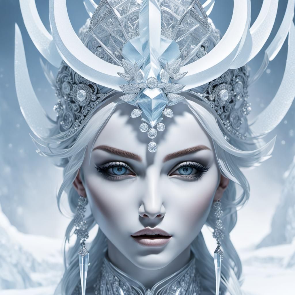 Intricate Ice Goddess in Photorealistic Style
