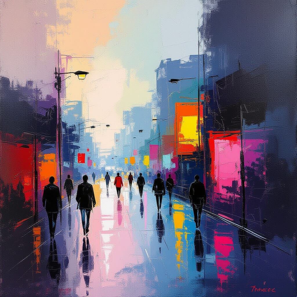 Vibrant Abstract Painting with Expressive Brushstrokes