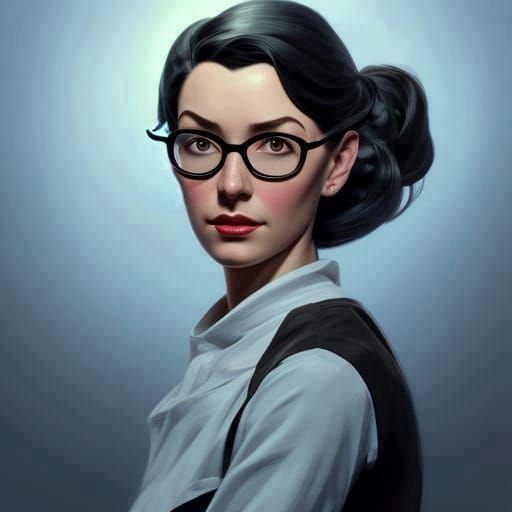 Detailed Portrait of Miss Pauling in Art Nouveau Style