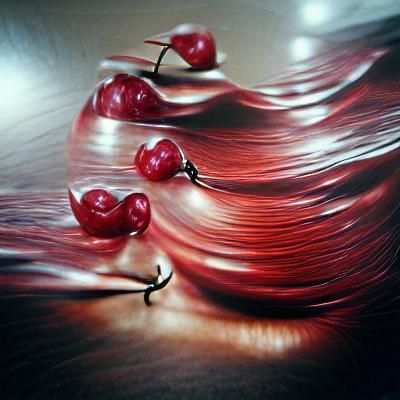 Cherry Waves: Hyperrealistic Oil and Acrylic Art