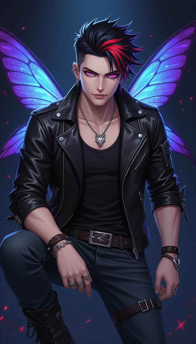 Punk Fairy Male in Studio Trigger Style