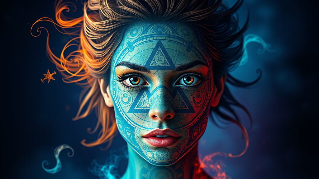 Illuminati Woman Portrait in Digital Art Style