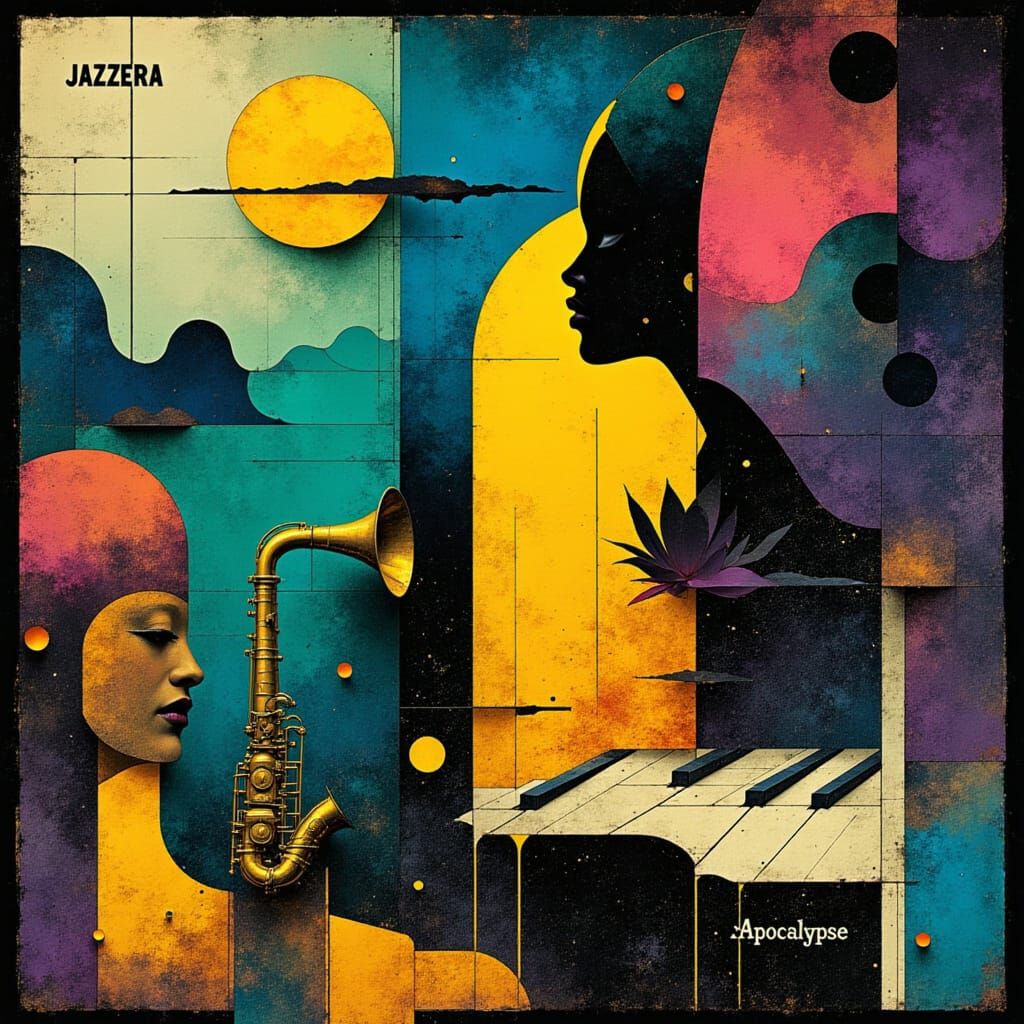 Experimental Jazz Album Cover Apocalypse in Avant-Garde Styl...