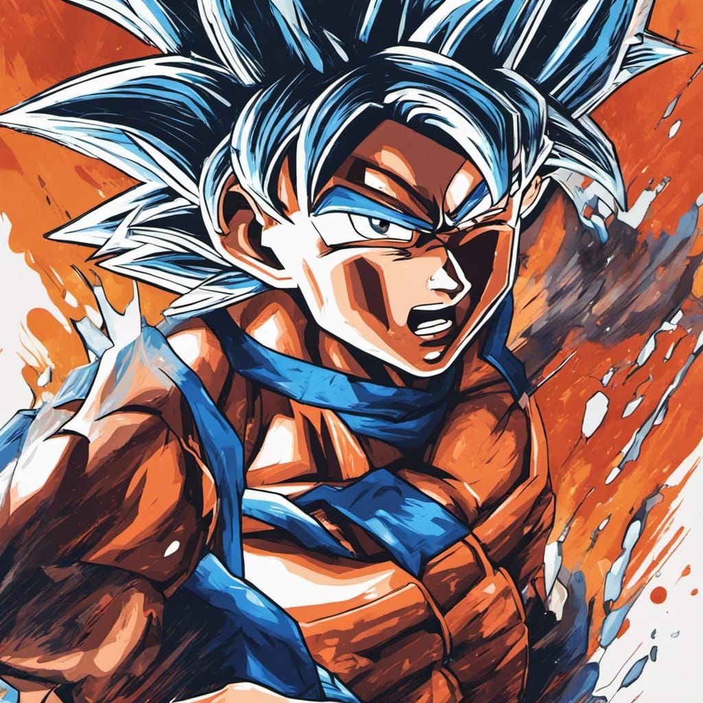 Son Goku Ultra Instinct in Pop Art Style