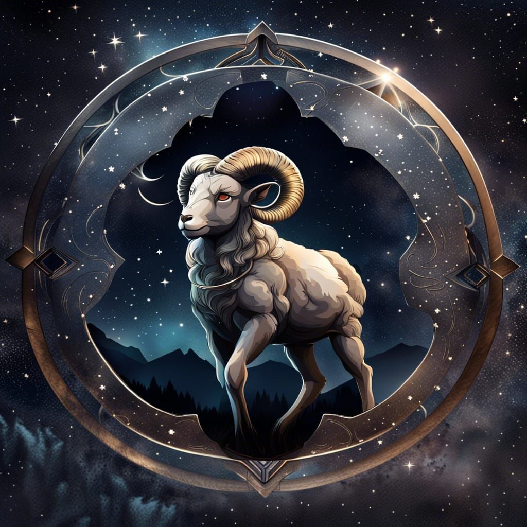 Aries Zodiac Sign in Silver Ring