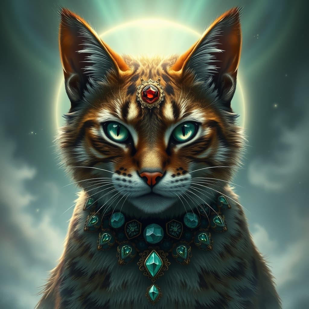 Mystical Feline in Ethereal Realism