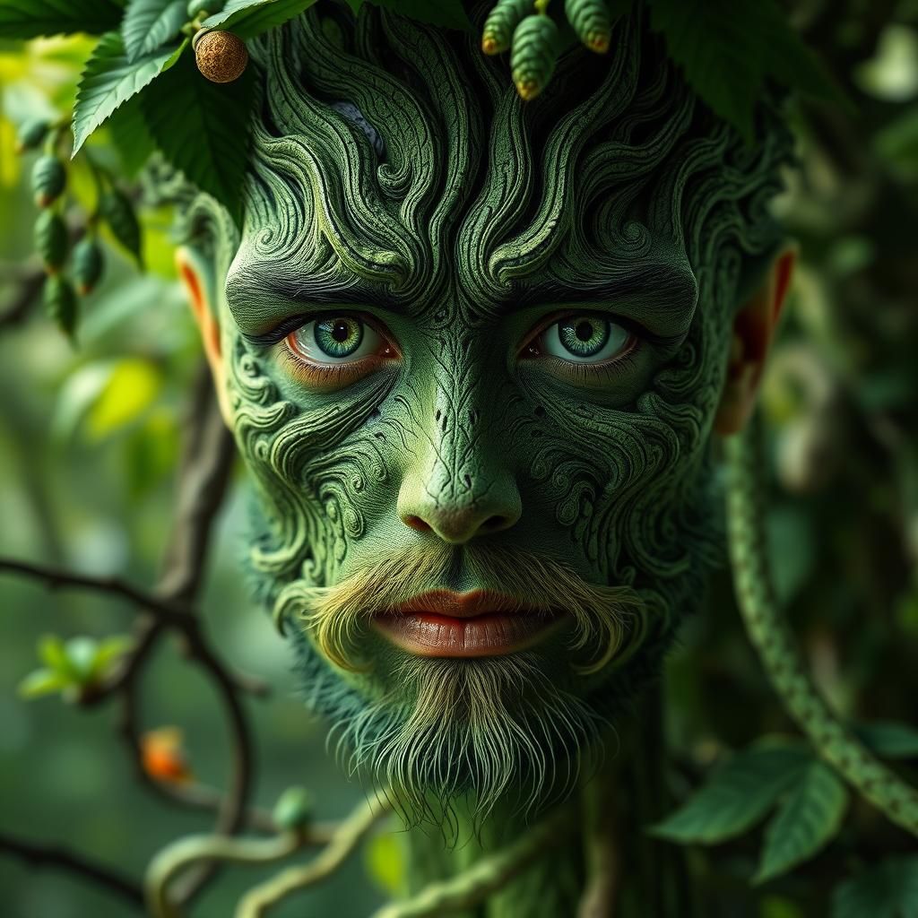 Surreal Fractal Portrait in Psychedelic Style