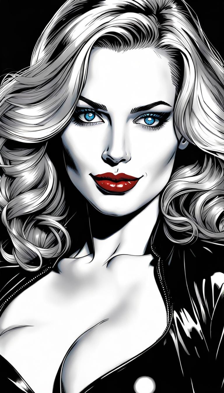 Golden Haired Woman in Sin City Style