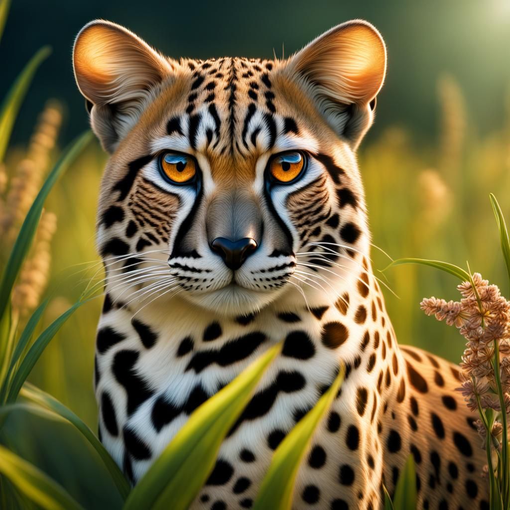 Buckeye Butterfly Cheetah Hybrid in Fantasy Art