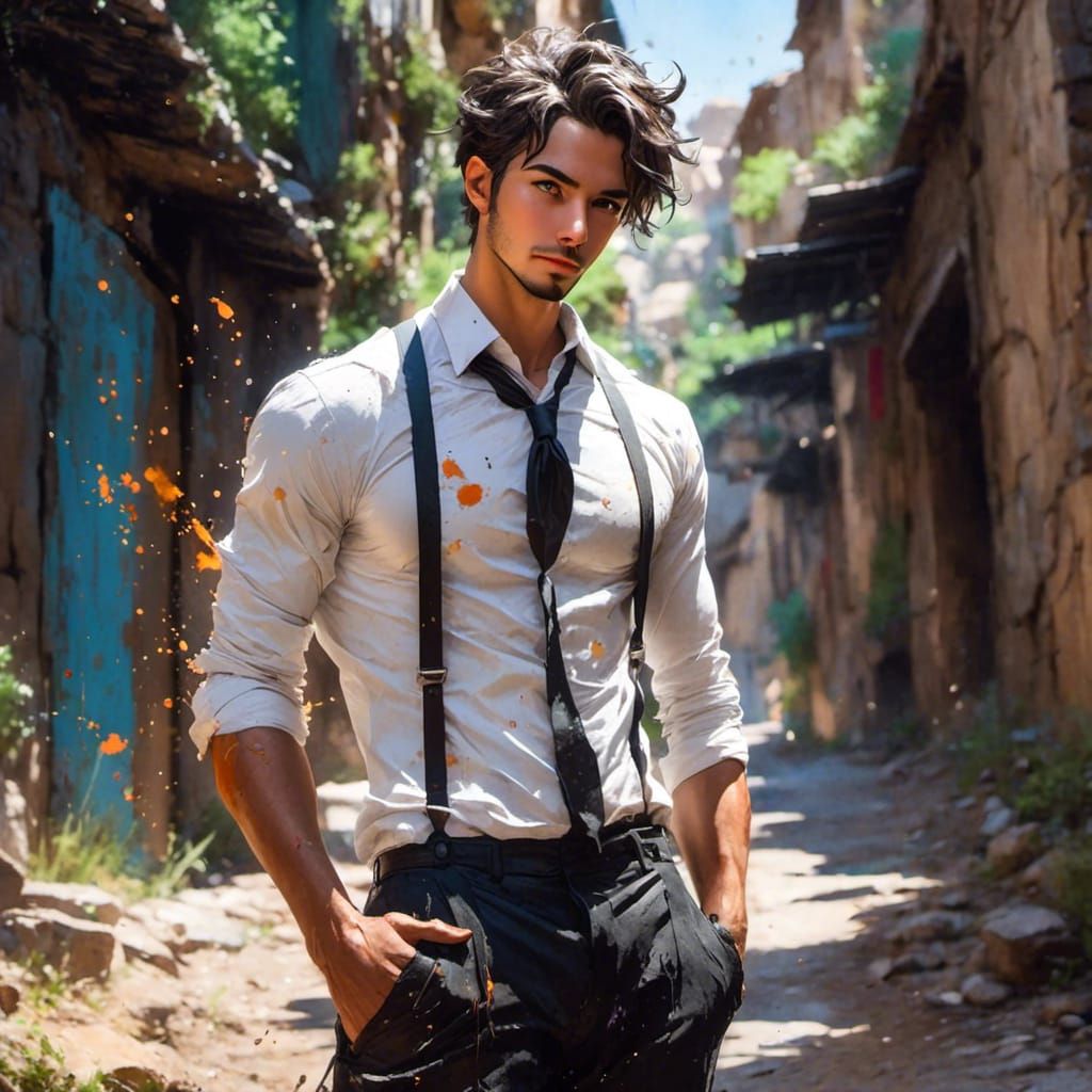 Candid Portrait of a Hero in Painterly Style