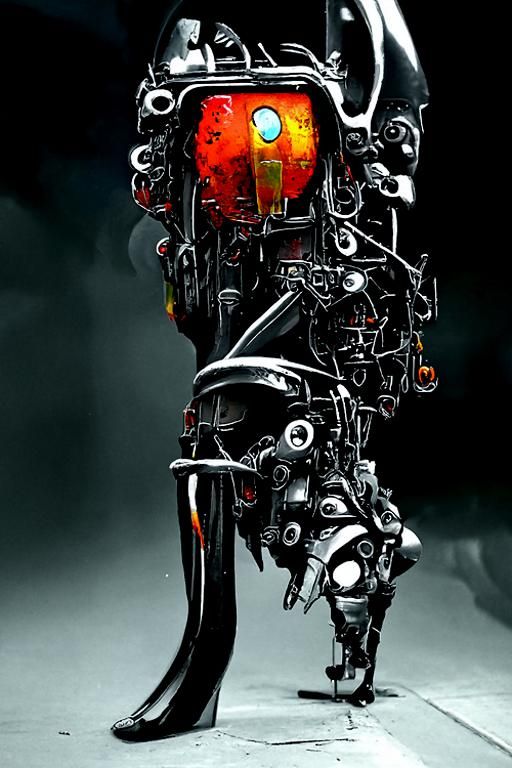 Cybernetic Raven Robot in Hyperreal Digital Art