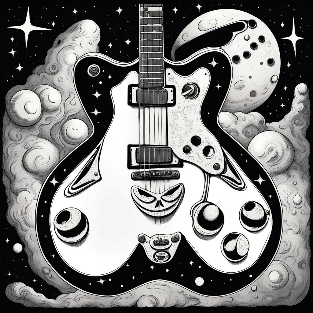 Cartoon Guitar in Space, Disney Style