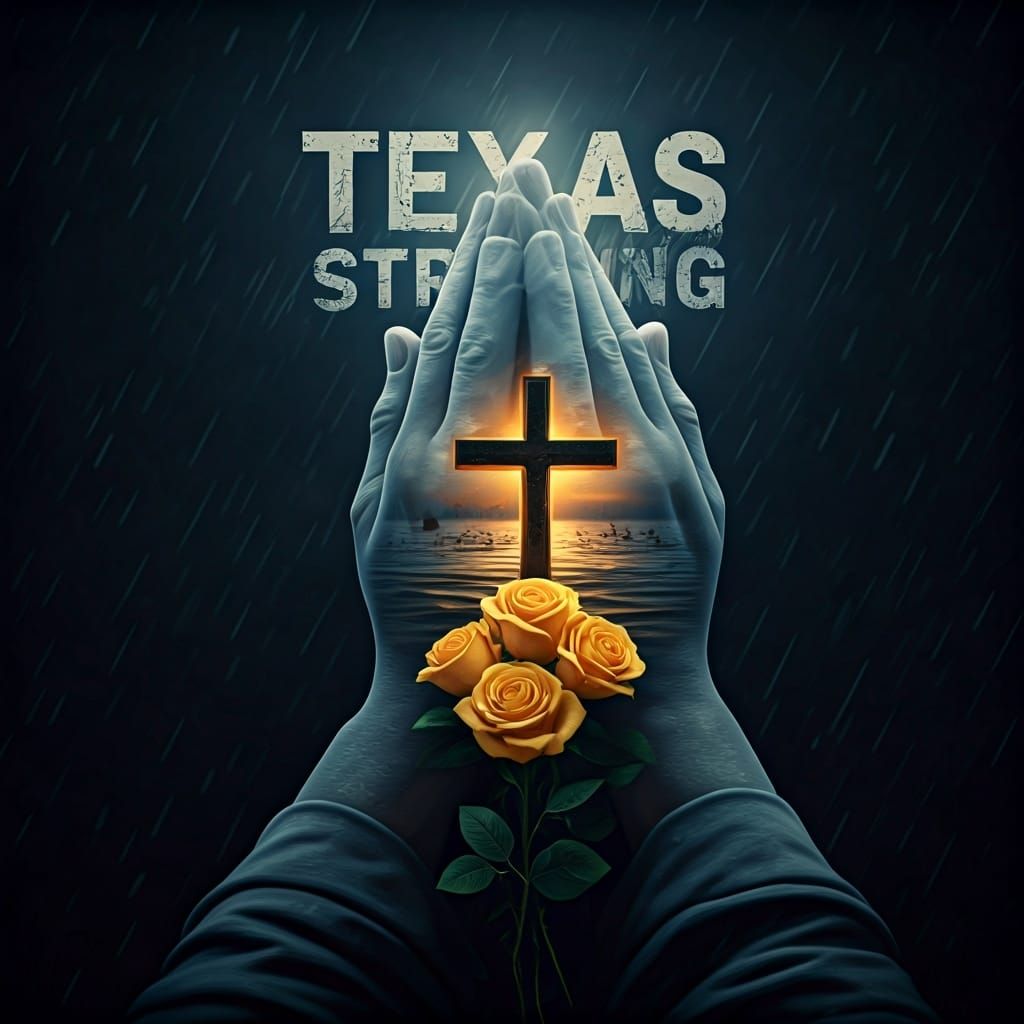 Praying Hands: Texas Strong Relief in Digital Art