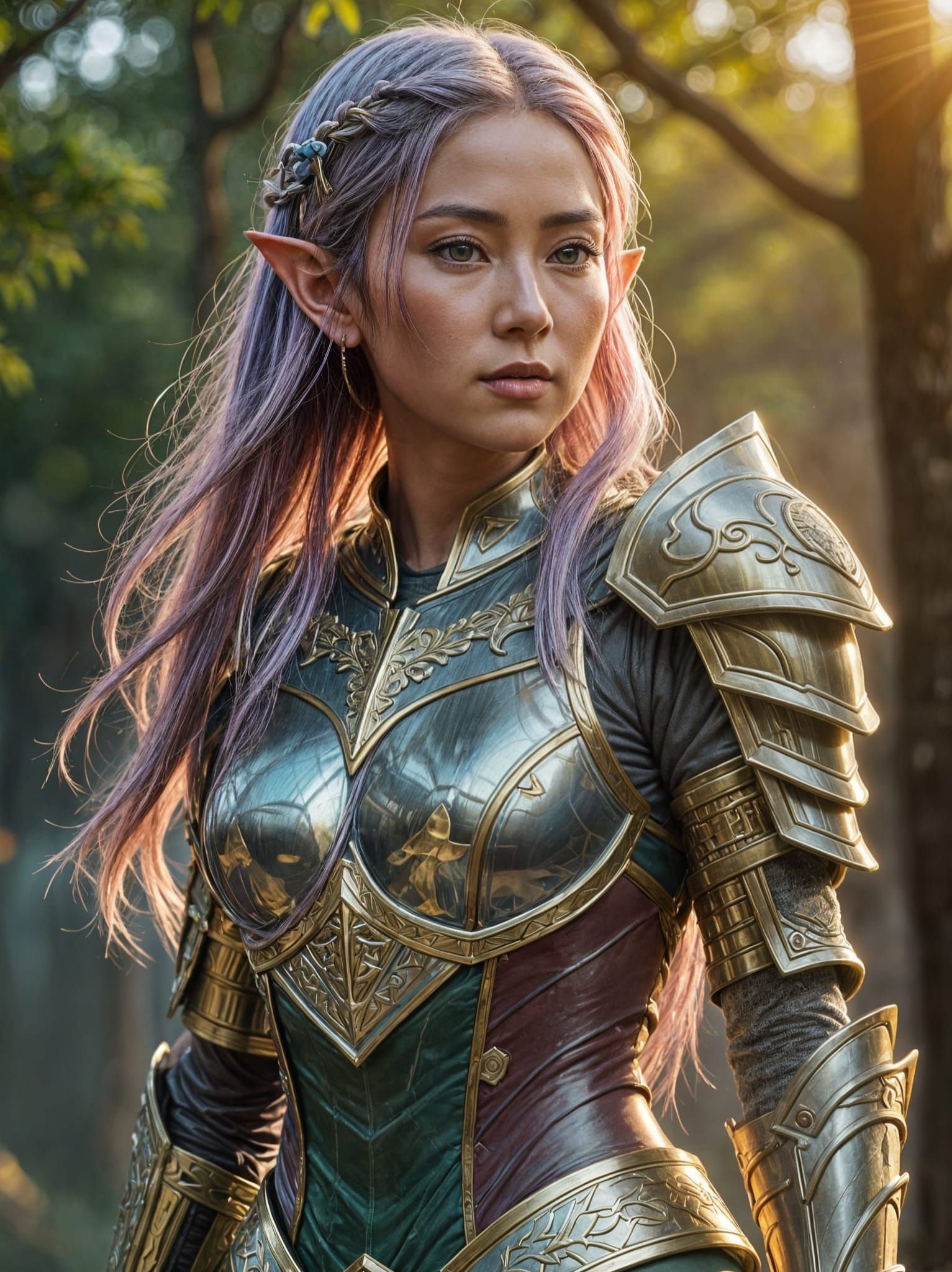 Portrait of a Fearless Elven warrior