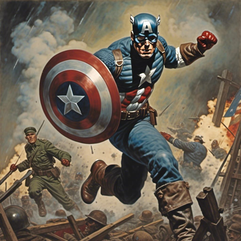 Captain America Battles On In Classic Comic Style