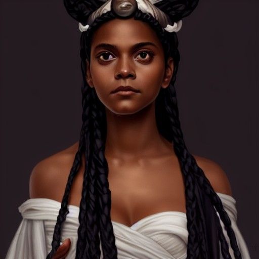 Beautiful Dark Skinned Knight Girl in Digital Art