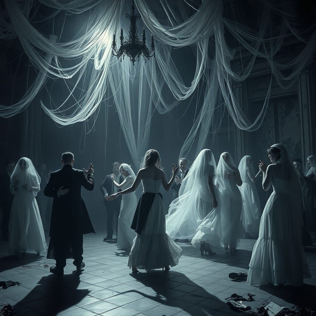 Ghostly New Year's Ball in Decaying Ballroom