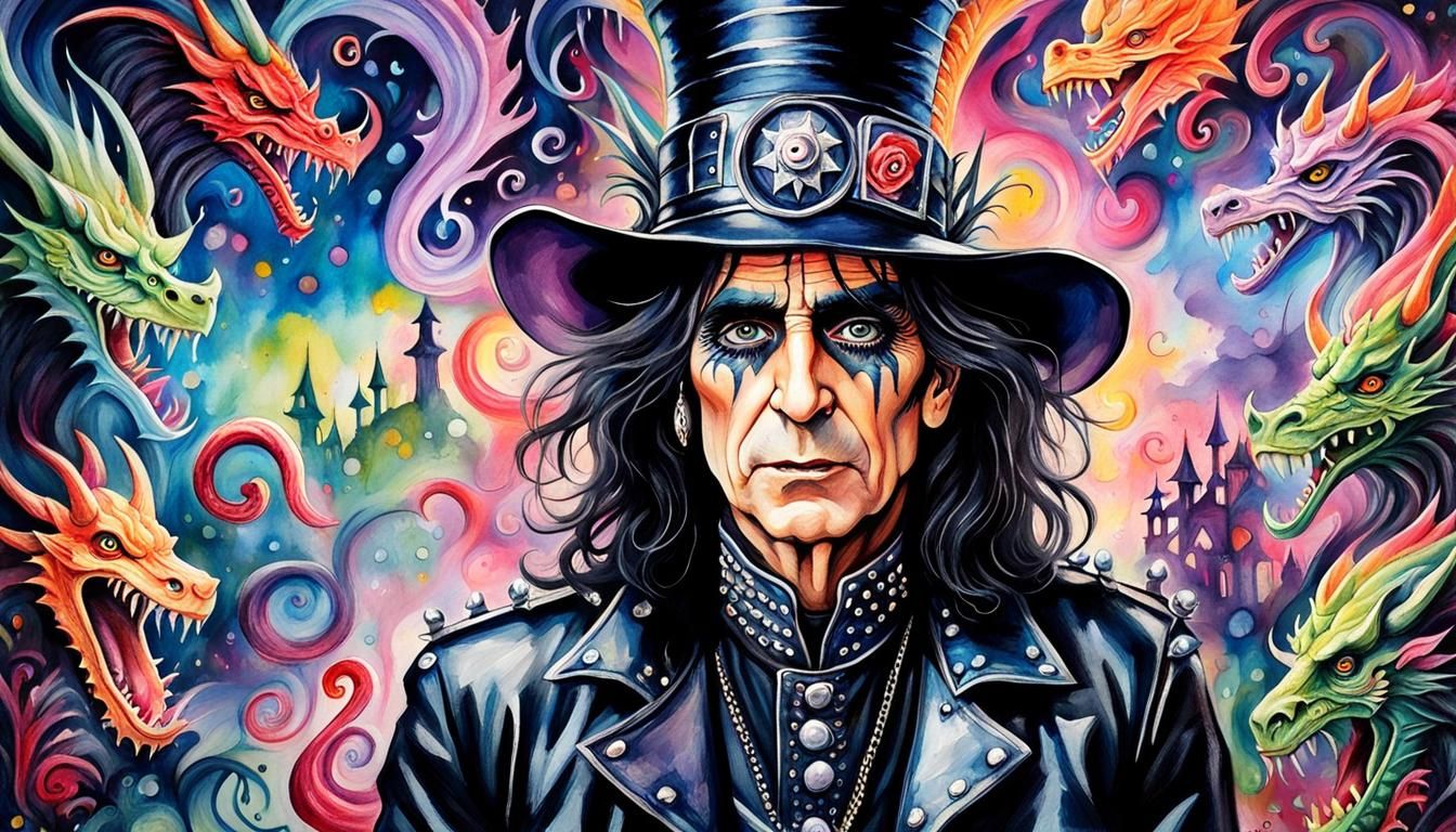 Alice Cooper Portrait in Gothic Fantasy Style
