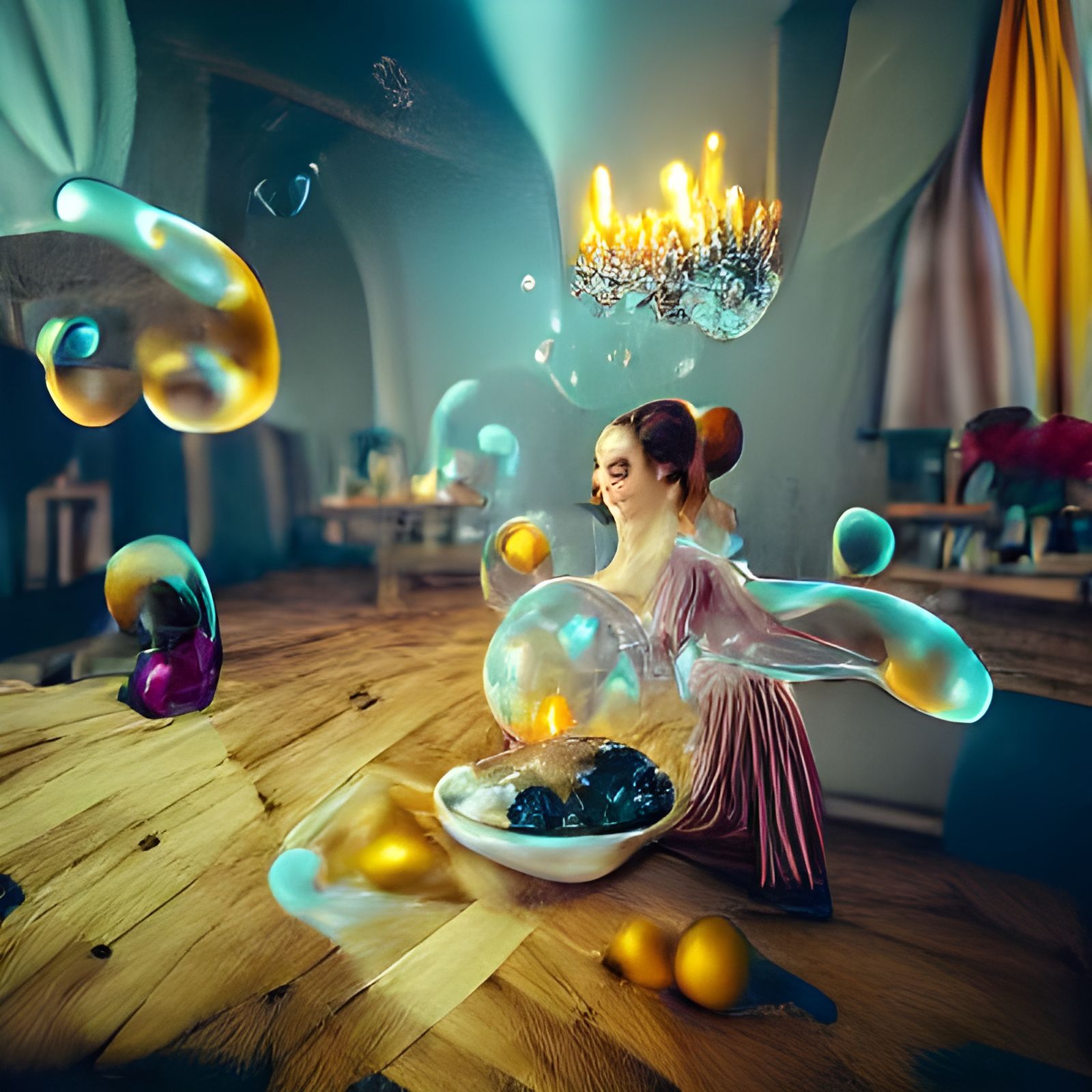 Surreal Magic Bubbles in Unreal Engine Style