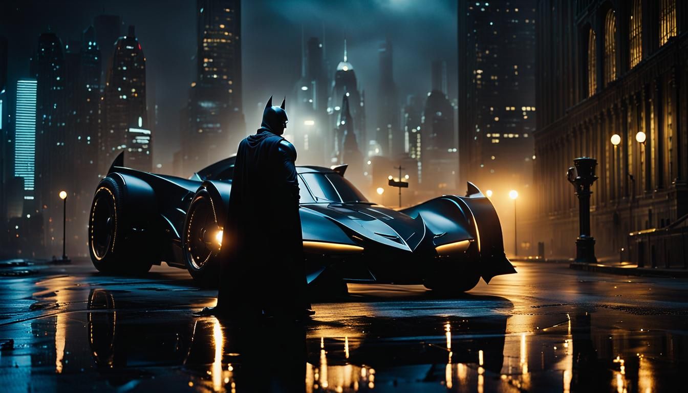 Batman in Gotham: A Dark Gothic Cinematic Nightscape