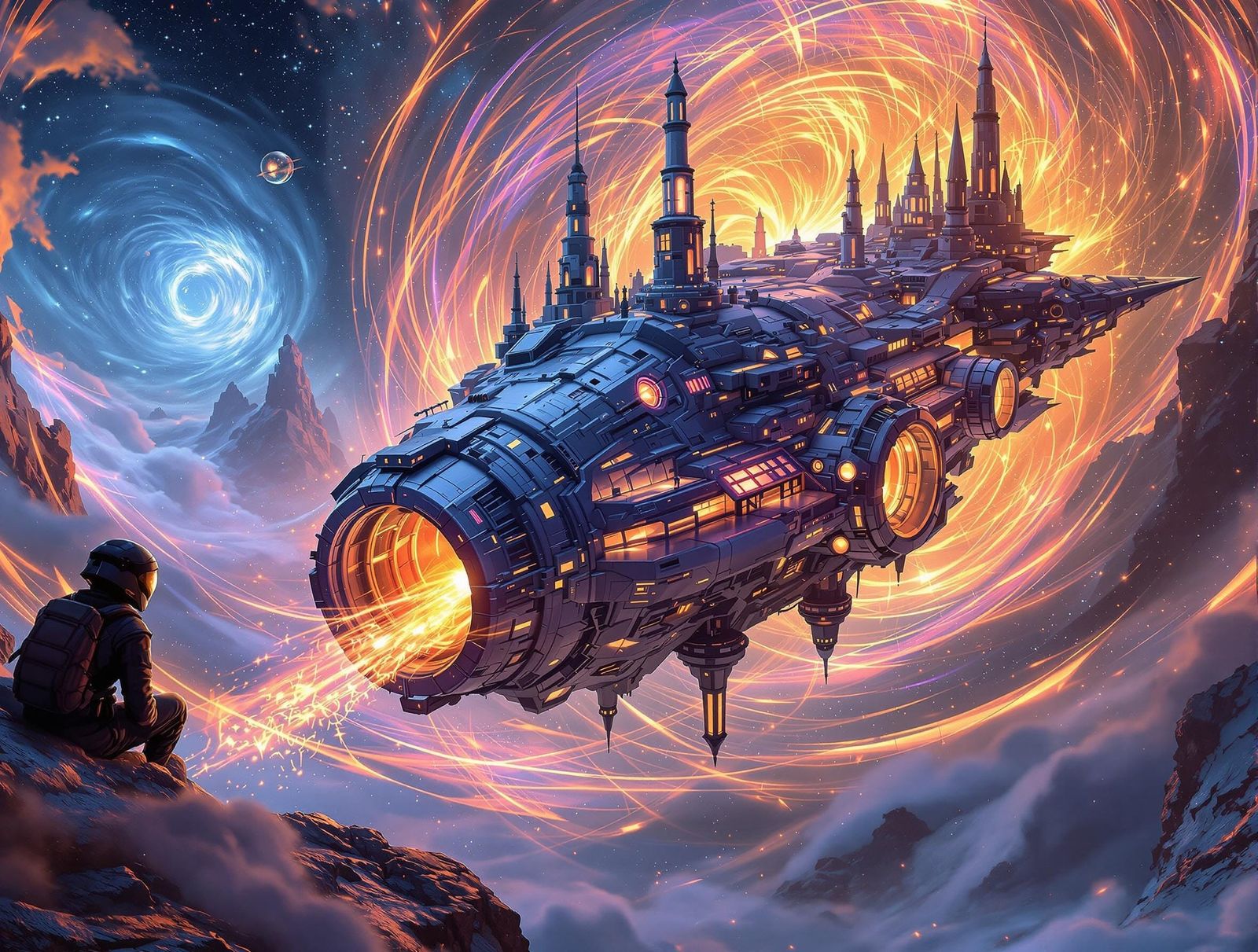 Ethereal Antigravity Ship Crafted from Superfluid Helium