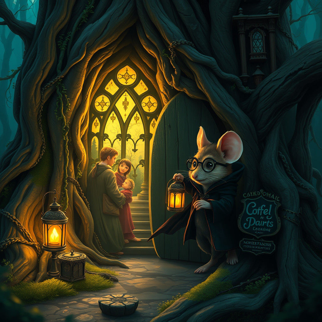 Mouse's Secret Door to Family, Digital Art